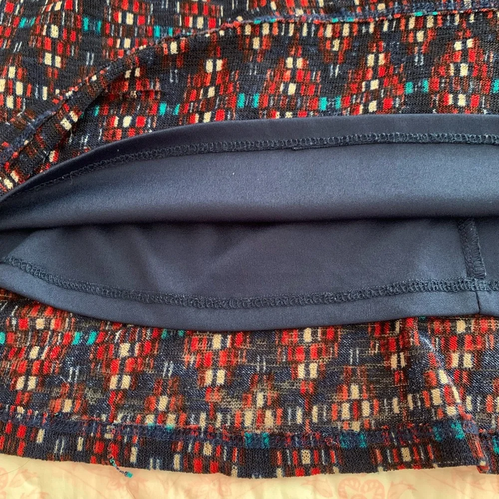 Red Camel Dress Juniors S Blue Fit & Flare Belted 3/4 Sleeve Scoop Back
